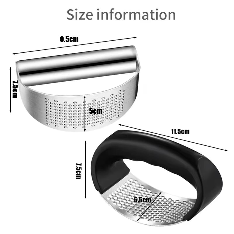 Professional Stainless Steel Garlic Press — Easy Squeeze Design