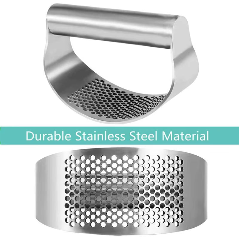 Professional Stainless Steel Garlic Press — Easy Squeeze Design