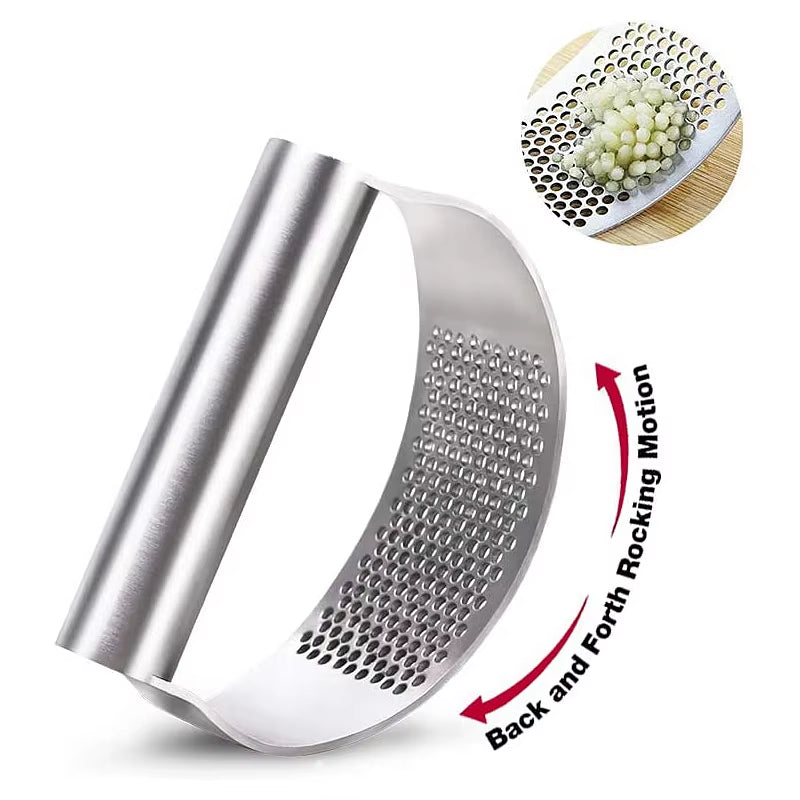 Professional Stainless Steel Garlic Press — Easy Squeeze Design