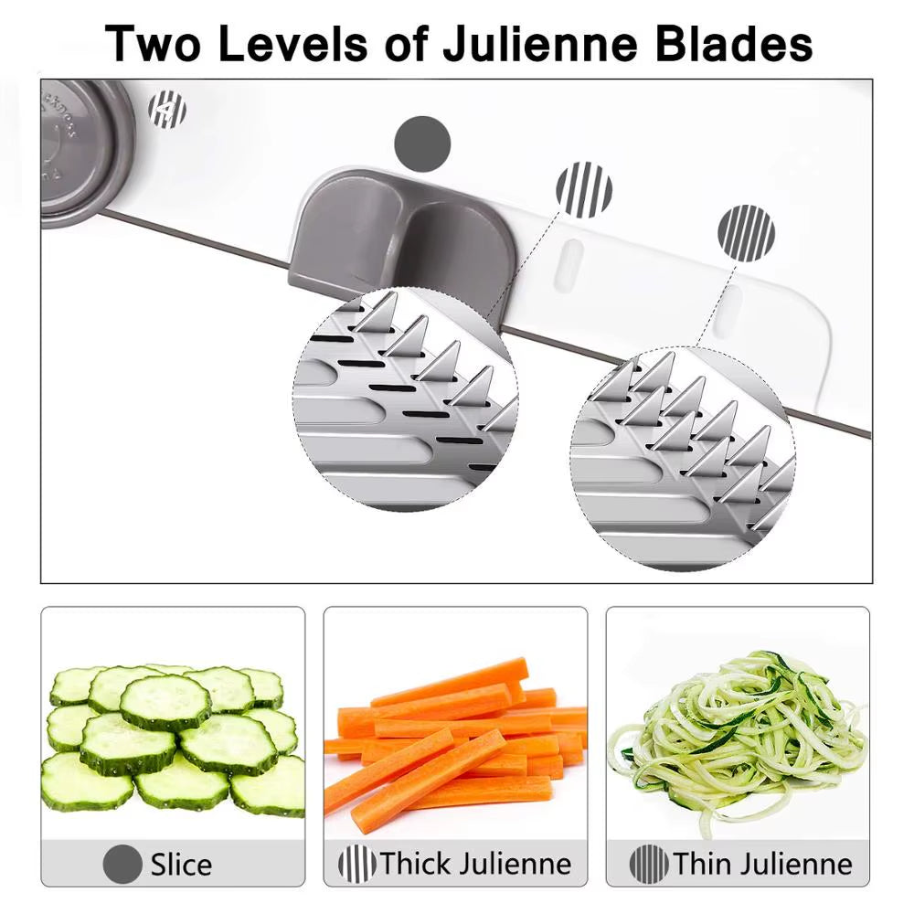 18-in-1 Adjustable Mandoline Slicer — Professional Stainless Steel