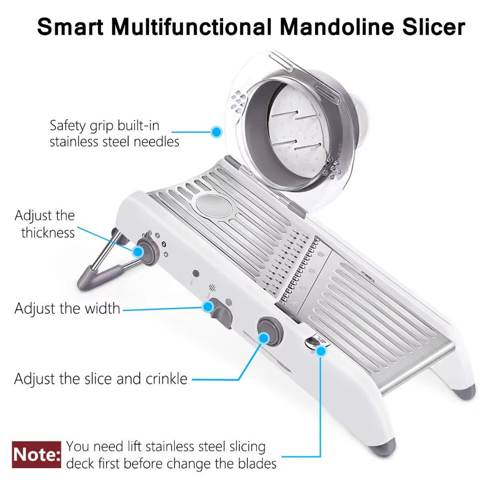 18-in-1 Adjustable Mandoline Slicer — Professional Stainless Steel