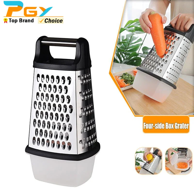 4-Sided Stainless Steel Box Grater with Container