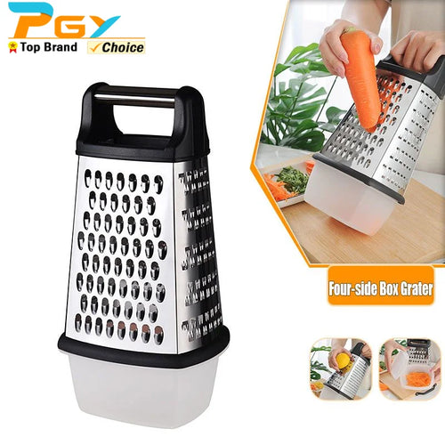 4-Sided Stainless Steel Box Grater with Container