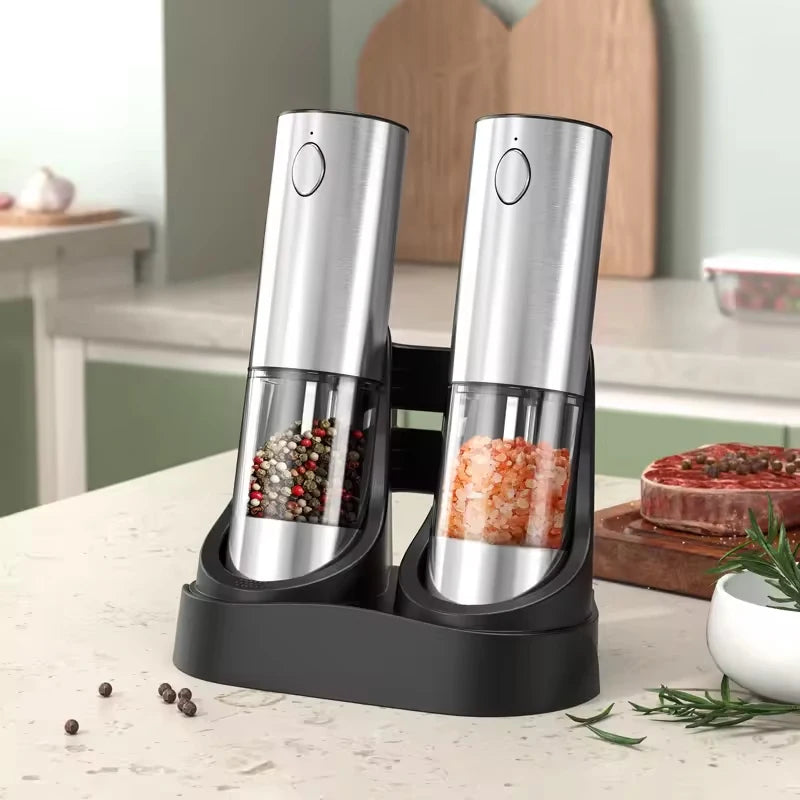 Electric Salt & Pepper Grinder Set — USB Rechargeable, Adjustable Coarseness
