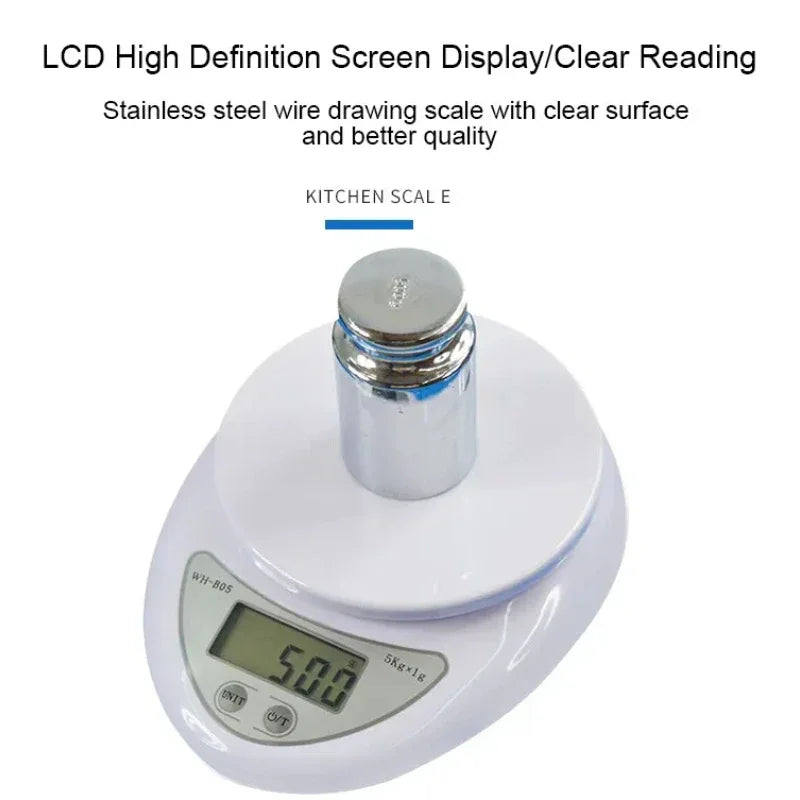 Digital Kitchen Scale 5KG — Precise LCD Display