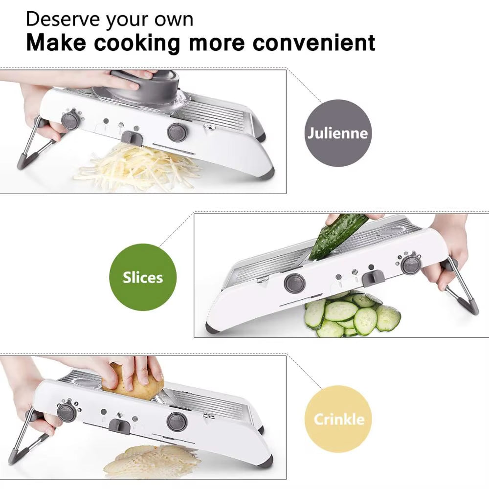 18-in-1 Adjustable Mandoline Slicer — Professional Stainless Steel