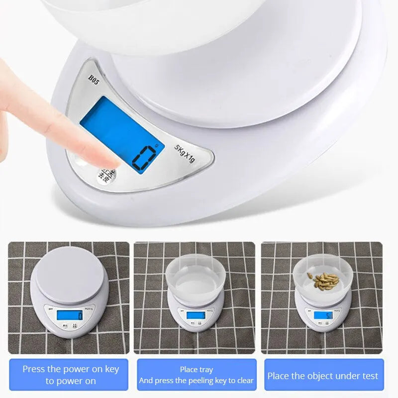 Digital Kitchen Scale 5KG — Precise LCD Display