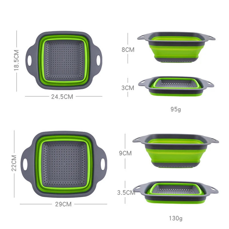 Foldable Silicone Colander — Collapsible Kitchen Strainer